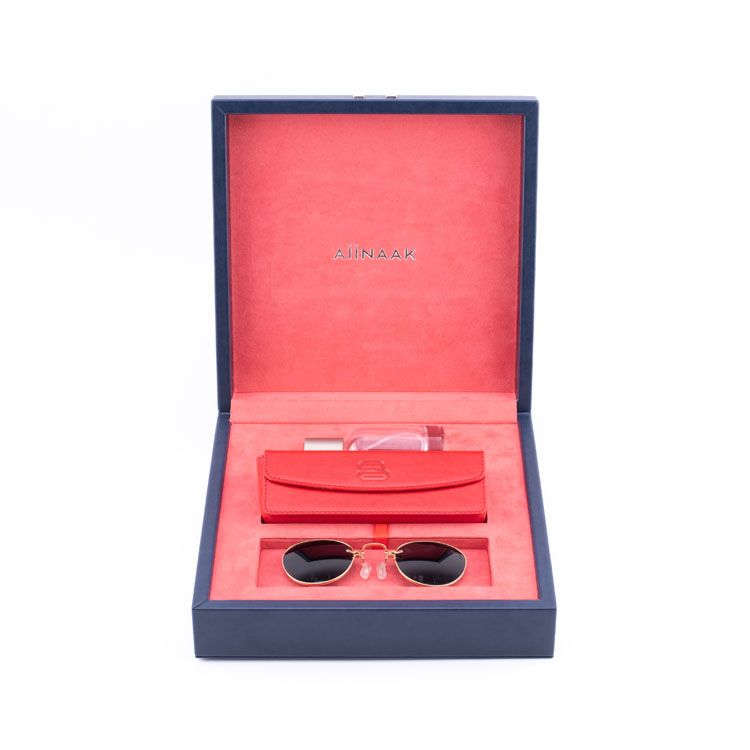 2024 Personnaliser la boîte d'emballage des lunettes de soleil en cuir en cuir en cuir