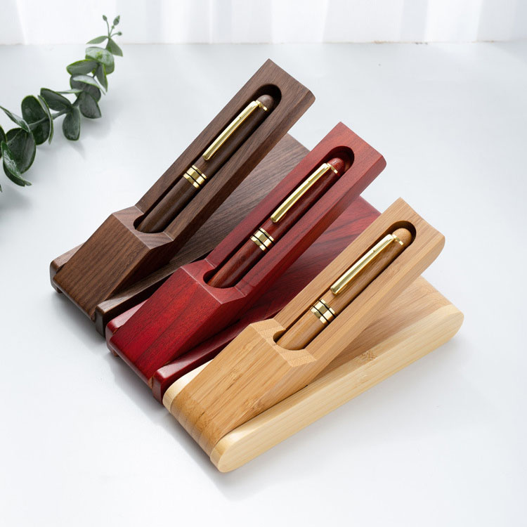 Organisateur de stylos à bille en bois de luxe, avec support de boîte à stylos en bois, cadeau
