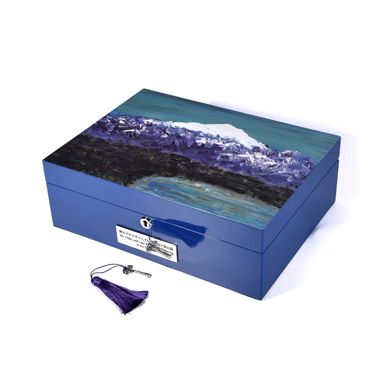 Boîte en bois de bijoux de peinture de piano de marque célèbre haut de gamme