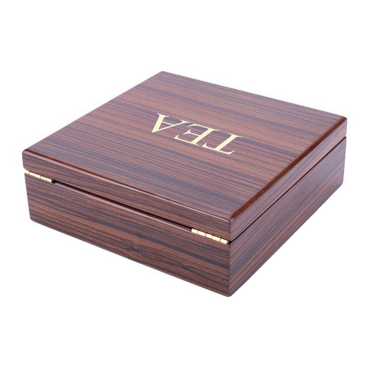 Boîte d'emballage à thé décorative à 4 plans personnalisée en bois pour le fournisseur de feuilles et de cadeaux en vrac