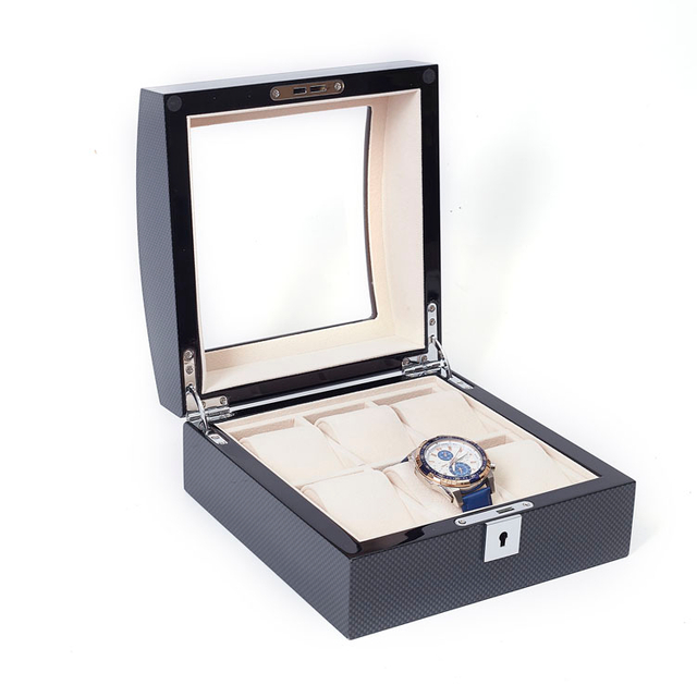 Enrouleur de montres en bois respectueuse de l'environnement avec fibre de carbone