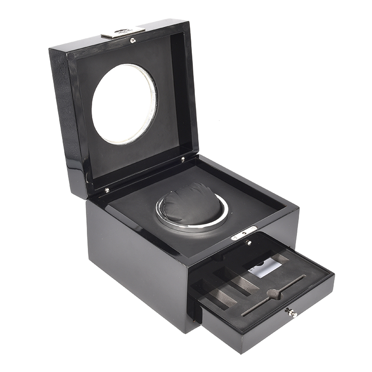 Boîte de Smart Watch de tiroir du double noir de logo fait sur commande avec la fenêtre