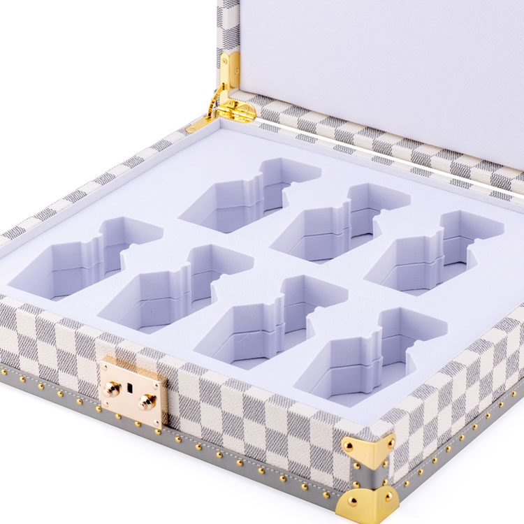 Machine diffuseur de roseaux étiquette en bois cuir acrylique rose bataille expédition Piano laque boîte de parfum en bois