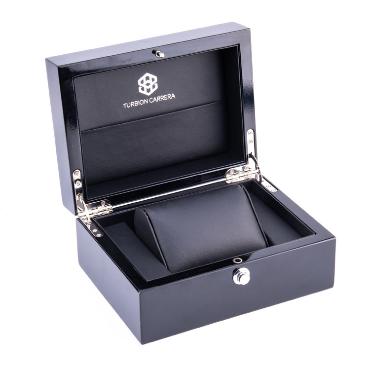 Boîtes en bois brillant pour montres, acajou de luxe, présentation noire personnalisée, grande boîte de montre en bois haute