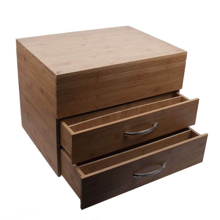 Boîte en bambou en bois personnalisé à laquer à la main avec boîte d'emballage en bambou à couvercle aimant