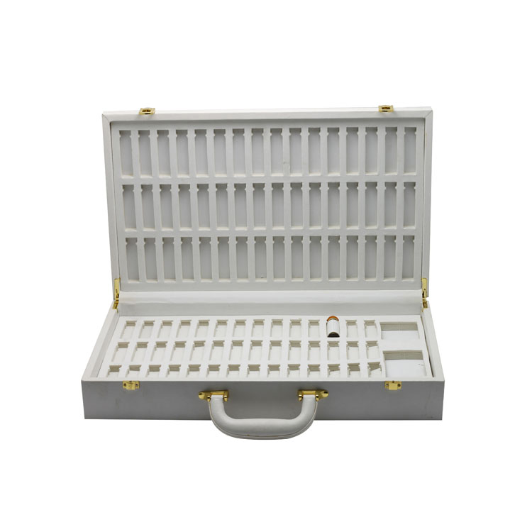 Boîte d'emballage cadeau cosmétique en cuir PU blanc doublé de bracelet