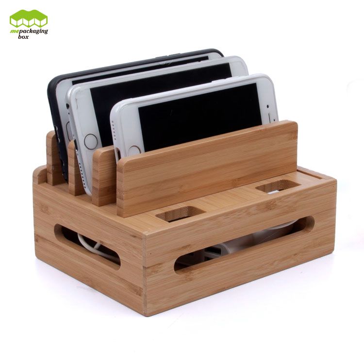 Boîte de bambou créative de chargeur de banques d'alimentation écologiques