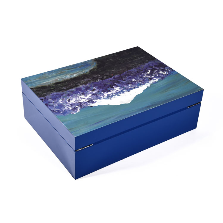 Boîte en bois de bijoux de peinture de piano de marque célèbre haut de gamme