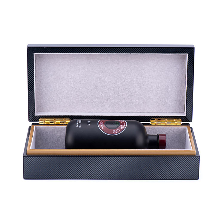 Boîte à vin noir élégant pour les cadeaux et événements personnalisés