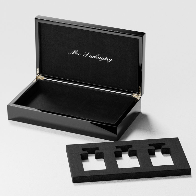 Boîte-cadeau d'emballage en laque Mdf de luxe créative, Design personnalisé, bouteille de parfum vide de 100ML, boîte de parfum en bois et cuir arabe