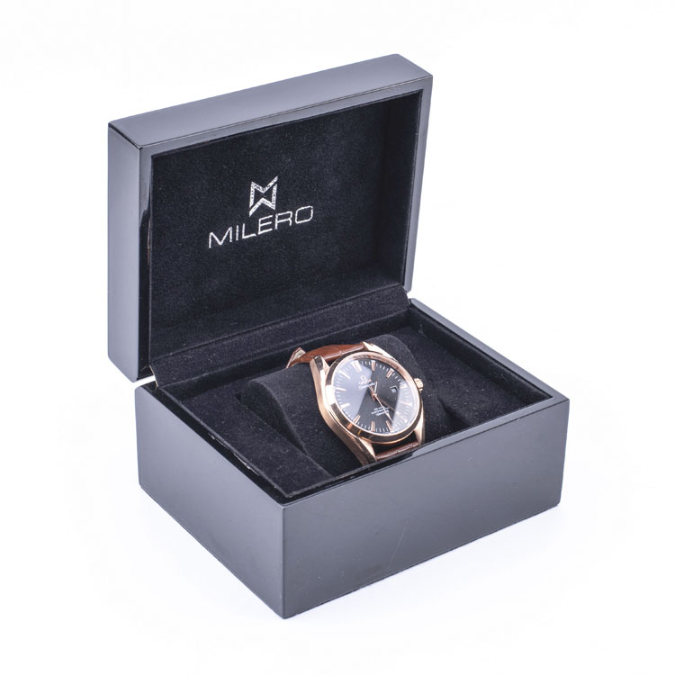 Boîte d'emballage de montre en bois avec logo personnalisé de luxe OEM, en stock, pour cadeau