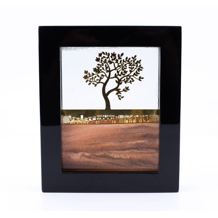 7 'Enplage Sand Art Picture Square Verre carré 3D Sandscape de mer Deep en mouvement Affichage Fluent Sand