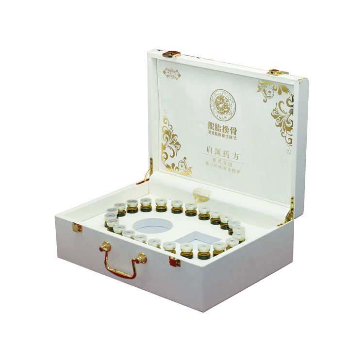 Organisez une boîte de cadeau à huile essentielle à huile essentielle à huile essentielle en cuir blanc en cuir blanc en cuir blanc en cuir blanc essentiel