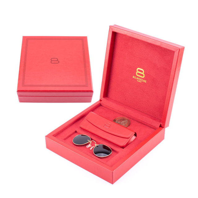 OEM Luxury Custom Red Sunglass Packaging Cases Boîte pour cadeau