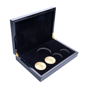 Étui de rangement ensemble de collection de monnaie en bois multiples avec plateaux en bois