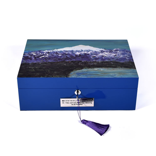 Boîte en bois de bijoux de peinture de piano de marque célèbre haut de gamme