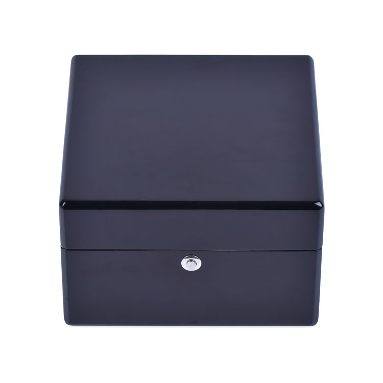 Boîte en bois personnalisée en usine, Logo personnalisé haut de gamme, serrure de sécurité noire, boîte d'emballage de montre avec clé