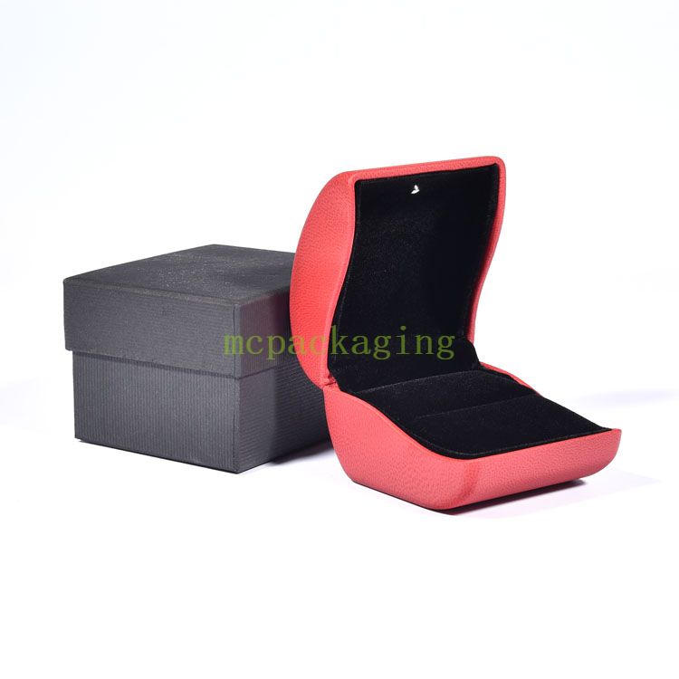 Boîte à bijoux rangement Bracelet collier boucle d'oreille étui poignée en Satin carré papier carton cadeau coulissant marron emballage boîte bijoux