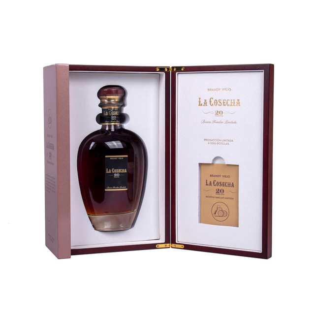 Bouteille en verre de cognac Flip Flap boîte en bois de vin