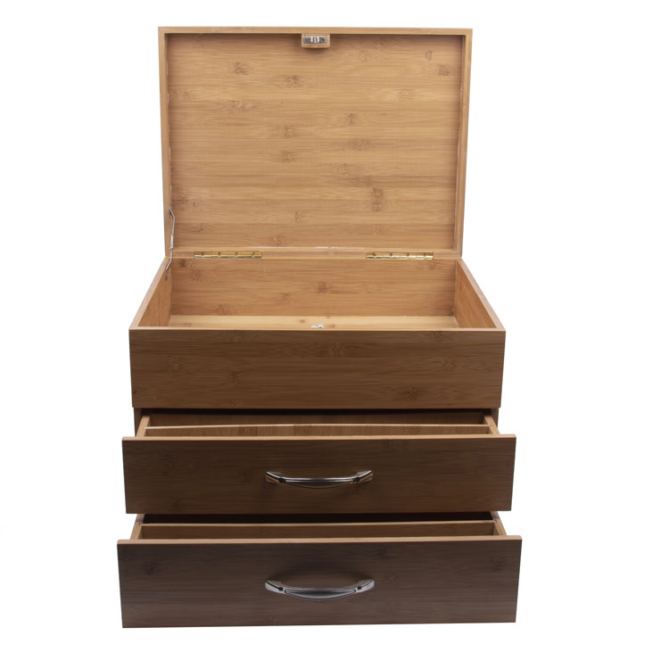 Boîte en bambou en bois personnalisé à laquer à la main avec boîte d'emballage en bambou à couvercle aimant