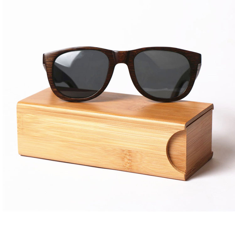 Boîte d'emballage de lunettes de soleil de luxe avec Logo personnalisé haut de gamme, étui en bois pour lunettes en cuir PU rouge, cadeau